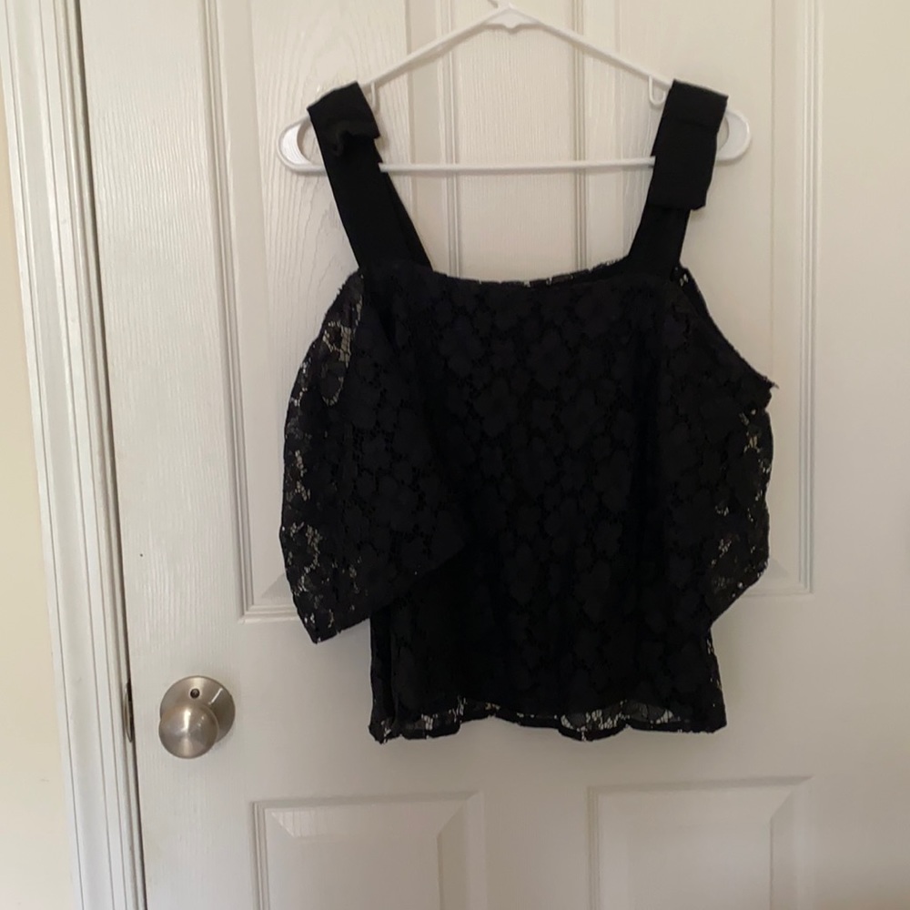 Anthropologie lace cold shoulder top!